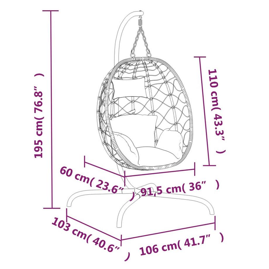 VidaXL Hängestuhl poly-rattan  