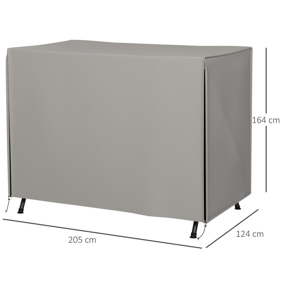 Northio Abdeckung Für Gartenschaukel, Schutzhülle Für Hollywoodschaukel, Abdeckhaube, Wasserfest, Sonnenschutz, Oxford, Grau, 205 X 124 X 164 Cm  