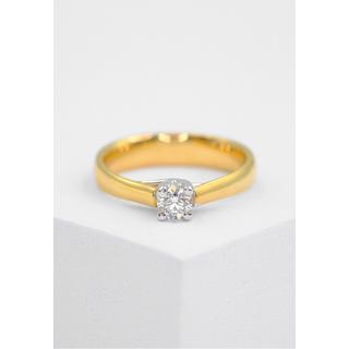 MUAU Schmuck  Solitaire Ring Diamant 0.50ct. Bicolor Gelb-/Weissgold 