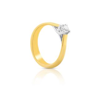 MUAU Schmuck  Solitaire Ring Diamant 0.50ct. Bicolor Gelb-/Weissgold 