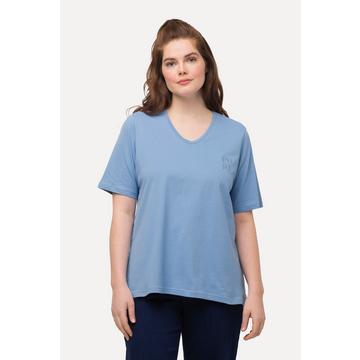 T-shirt, PURE, col en V, manches mi-hauteur, coton bio