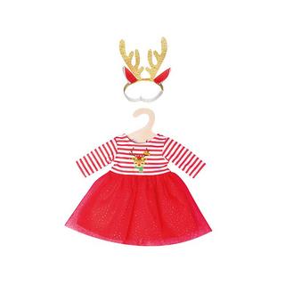 Heless  Weihnachtskleid mit Haarband Rentier Rudi (35-45cm) 