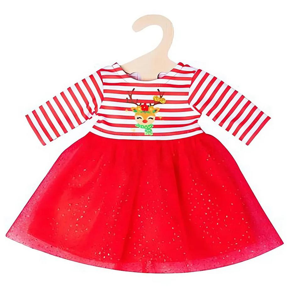 Heless  Weihnachtskleid mit Haarband Rentier Rudi (35-45cm) 
