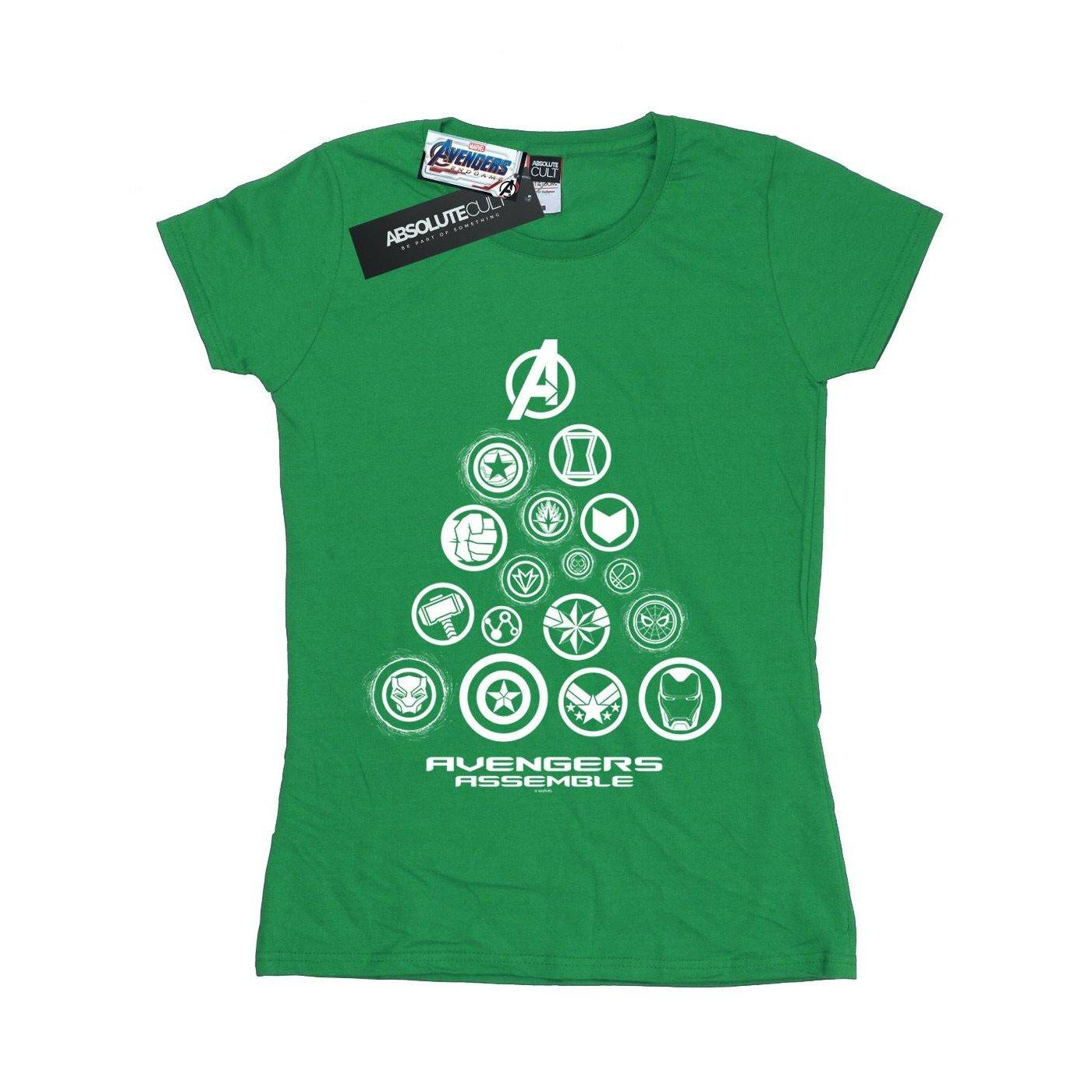 Image of Avengers Endgame Pyramid Icons Tshirt Damen Grün S