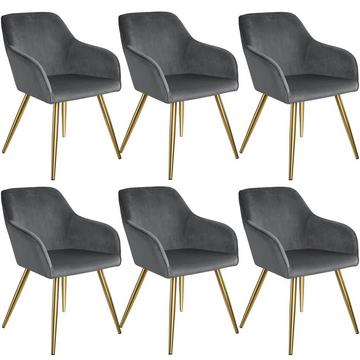 6 Chaises MARILYN Effet Velours Style Scandinave