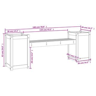 VidaXL panchina con fioriera Legno di pino  