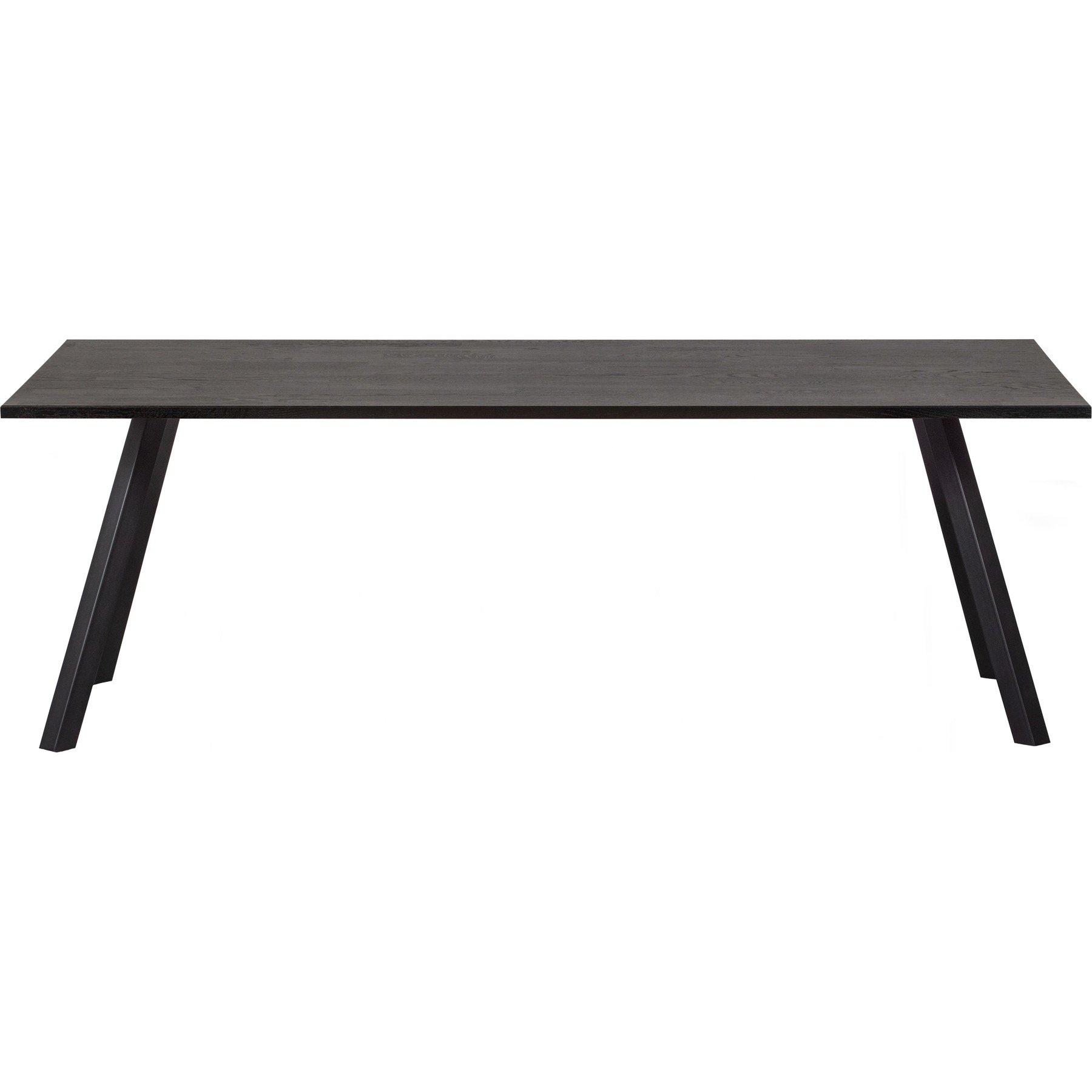 mutoni Table en bois massif Tablo chêne noir nuit 180x90  