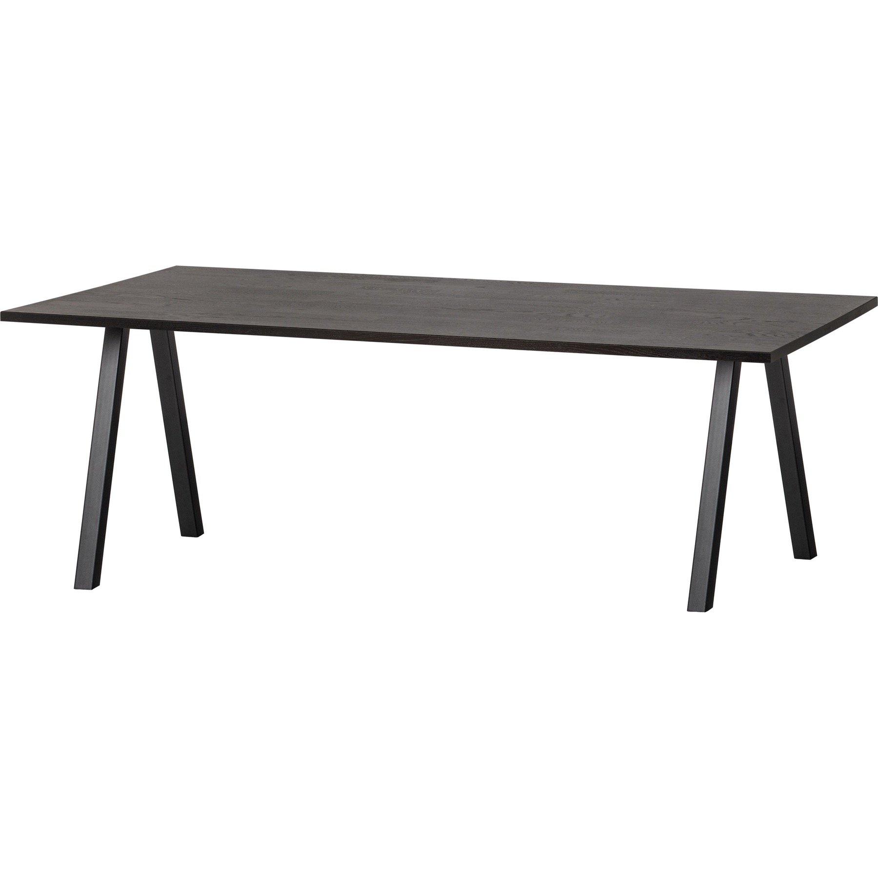 mutoni Table en bois massif Tablo chêne noir nuit 180x90  