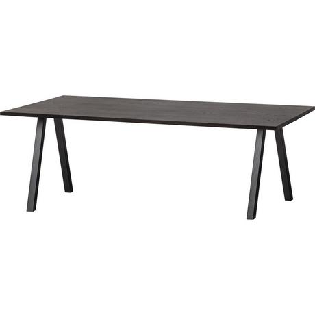 mutoni Table en bois massif Tablo chêne noir nuit 180x90  