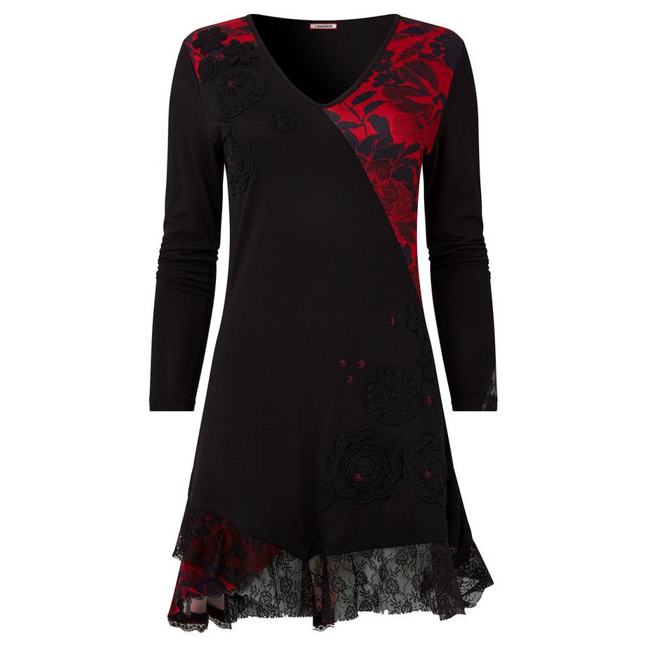 Joe Browns Bedruckte Tunika Spitzenbesatz Blumenapplikationen  