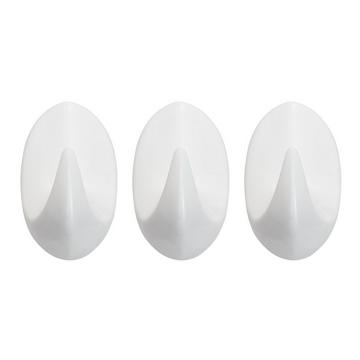 Haken oval mittel weiss