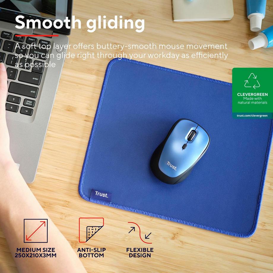 Trust  Tappetino per mouse Boye realizzato in materiale riciclato al 100% Eco Blue 