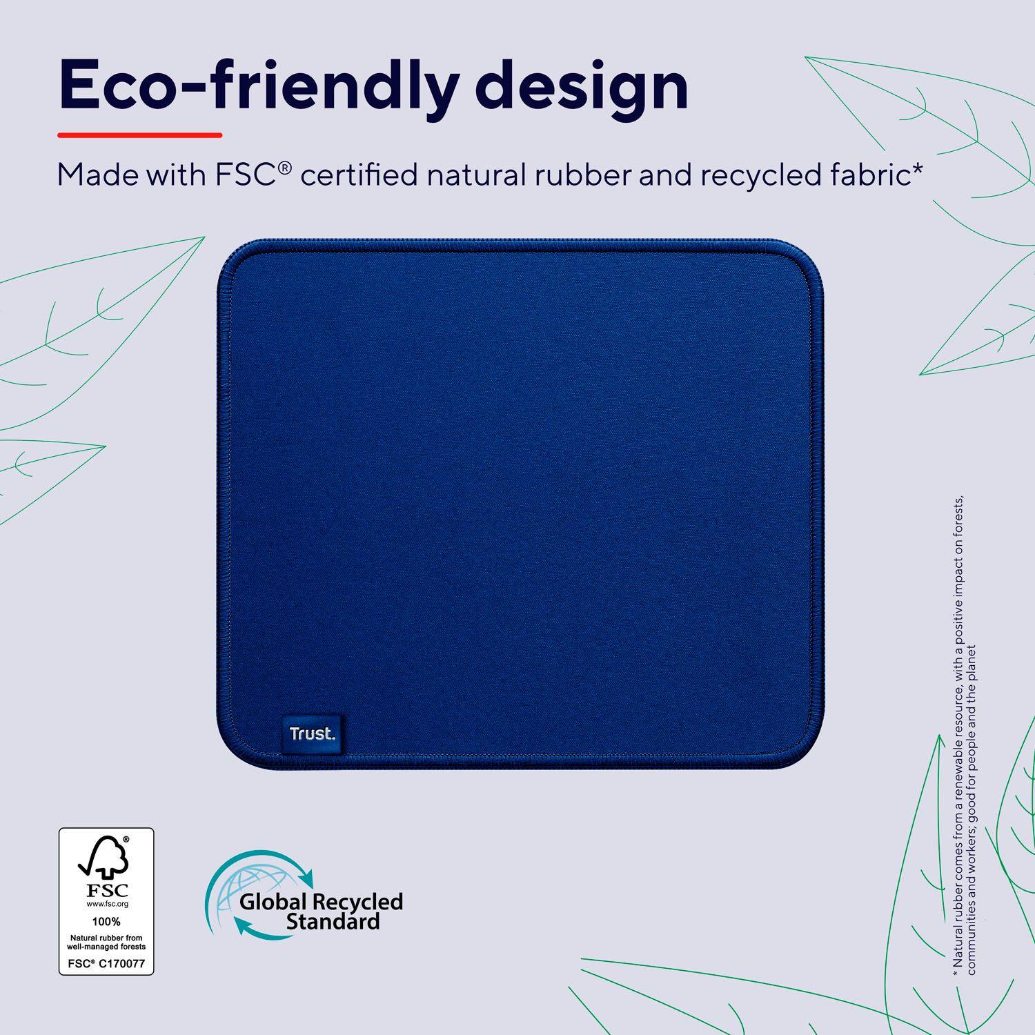Trust  Boye Mousepad aus 100 % recyceltem Material Eco Blue 