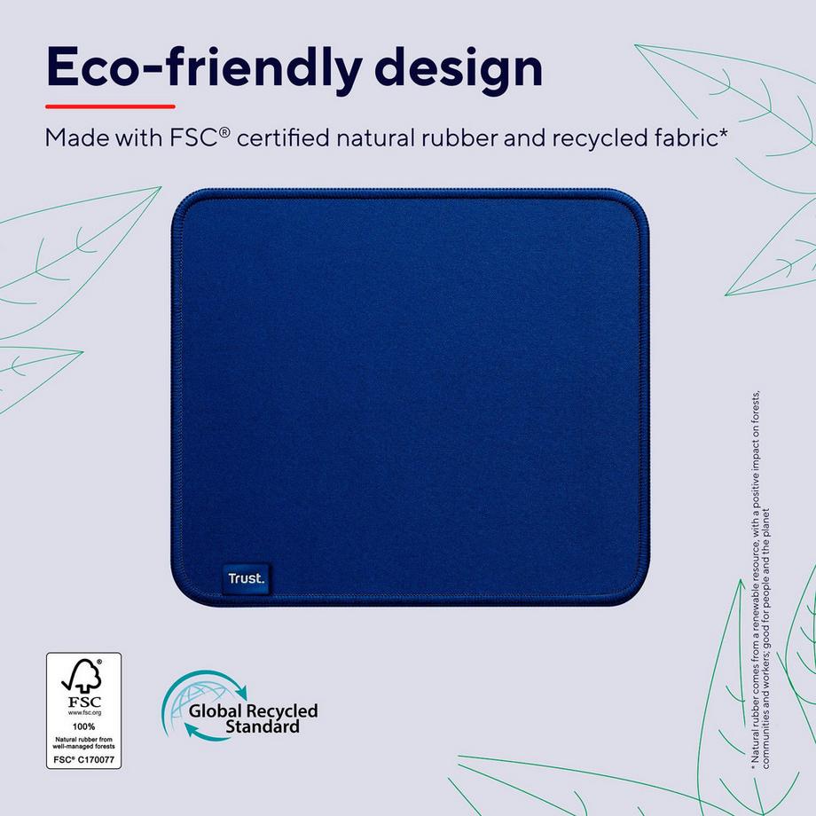 Trust  Tappetino per mouse Boye realizzato in materiale riciclato al 100% Eco Blue 