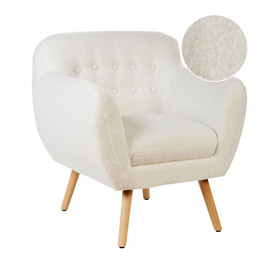 Beliani Fauteuil en Bouclé Rétro MELBY  