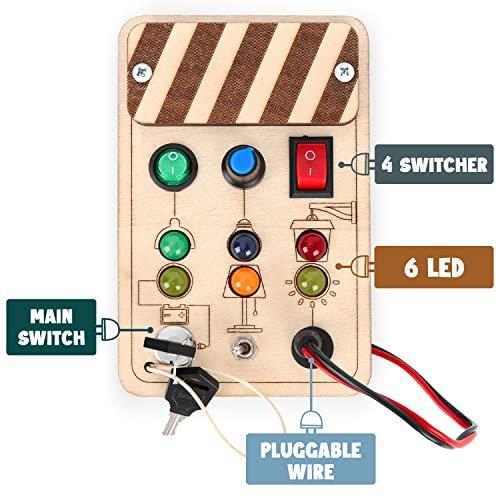 Activity-board  Busy Board Babyspielzeug Lichtschalter Spielzeug Holzspielzeug Motorische Aktivität Lernspielzeug 