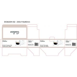 Aulica TASSES A THE DROITE DOUBLE PAROI - LOT DE 2  