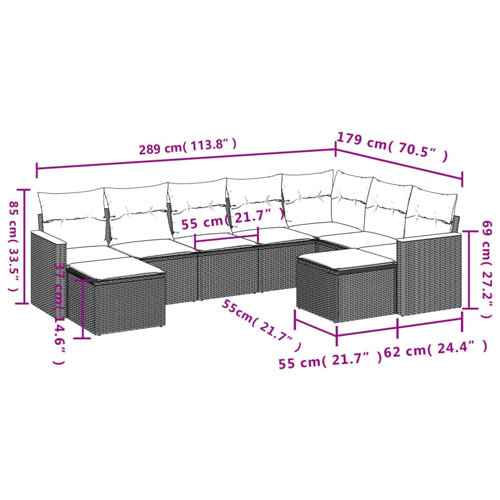 VidaXL set divano da giardino Polirattan  