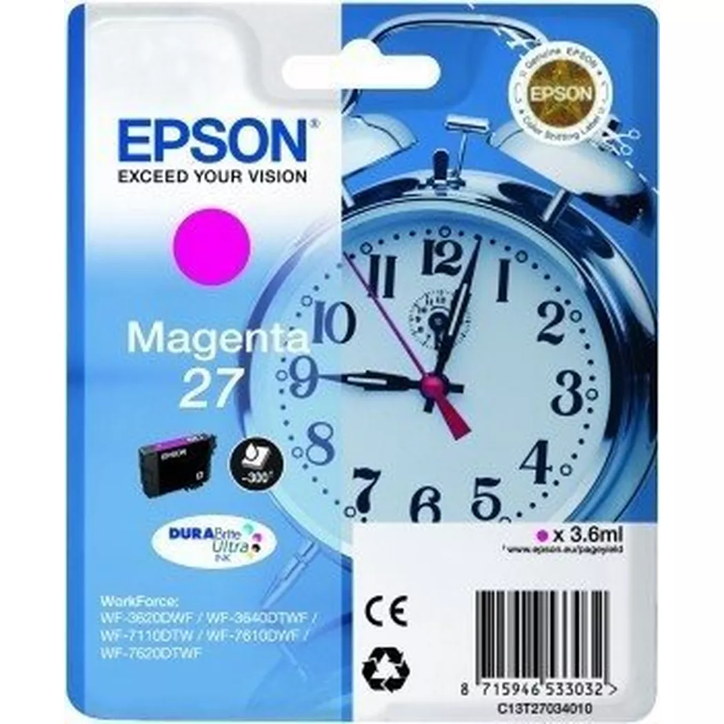 Epson – Tintenpatrone magenta T270340 WF 3620/7620 300 Seiten, One Size