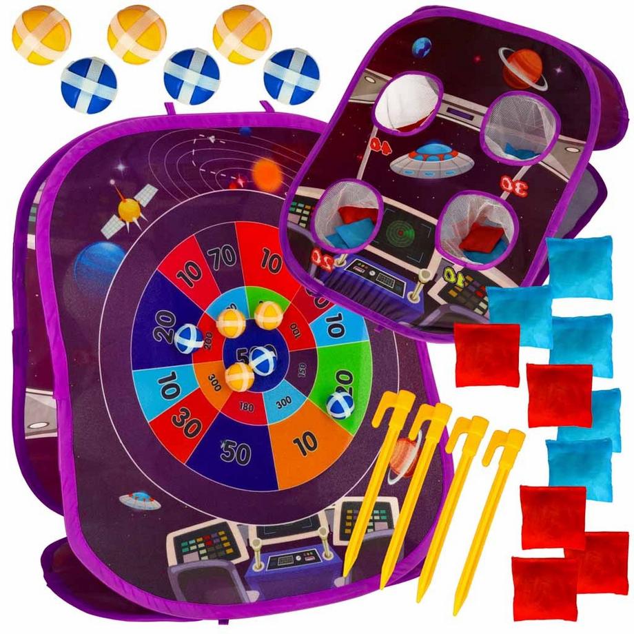 Pricenet  Jeu de lancer de cible Velcro, sacs de balles de fléchettes double face 21el. 