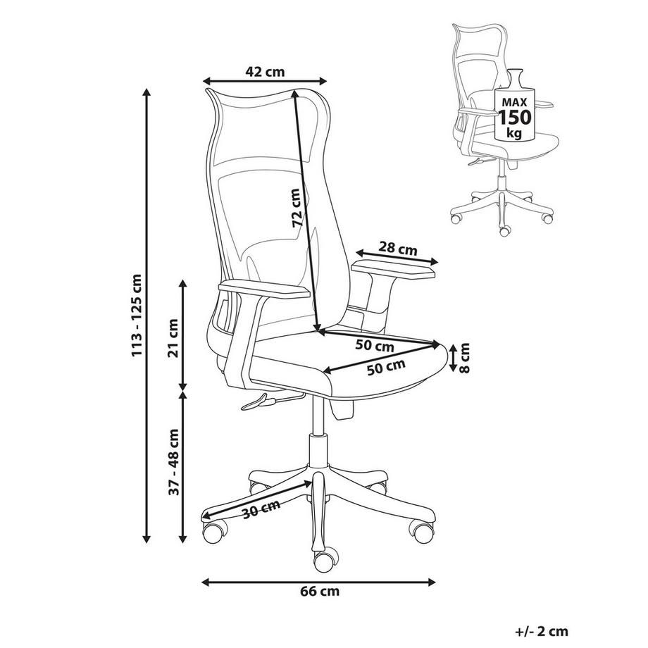 Beliani Chaise de bureau en Tissu maillé  BARD  