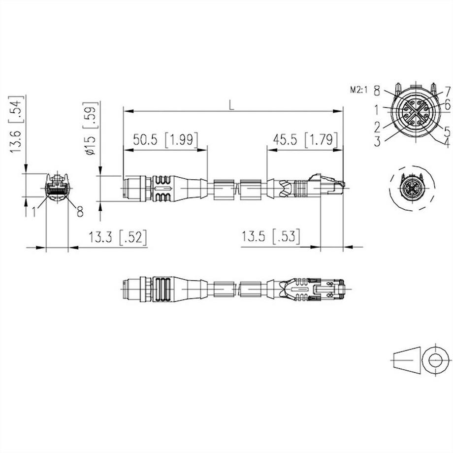 METZ CONNECT  M12 Industrial Ethernet Leitung, X-kodiert, 10.0 m, M12 Stecker gerade - RJ45 Stecker gerade, PUR 