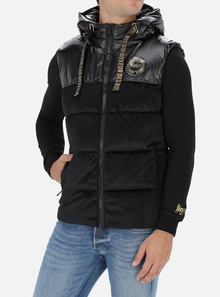 Image of Glänzende Und Matte Daunenweste Unisex Schwarz XL