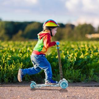 Arebos  Trottinette Kickscooter | Trottinette de ville | Trottinette enfant | Roues LED | Pliable 