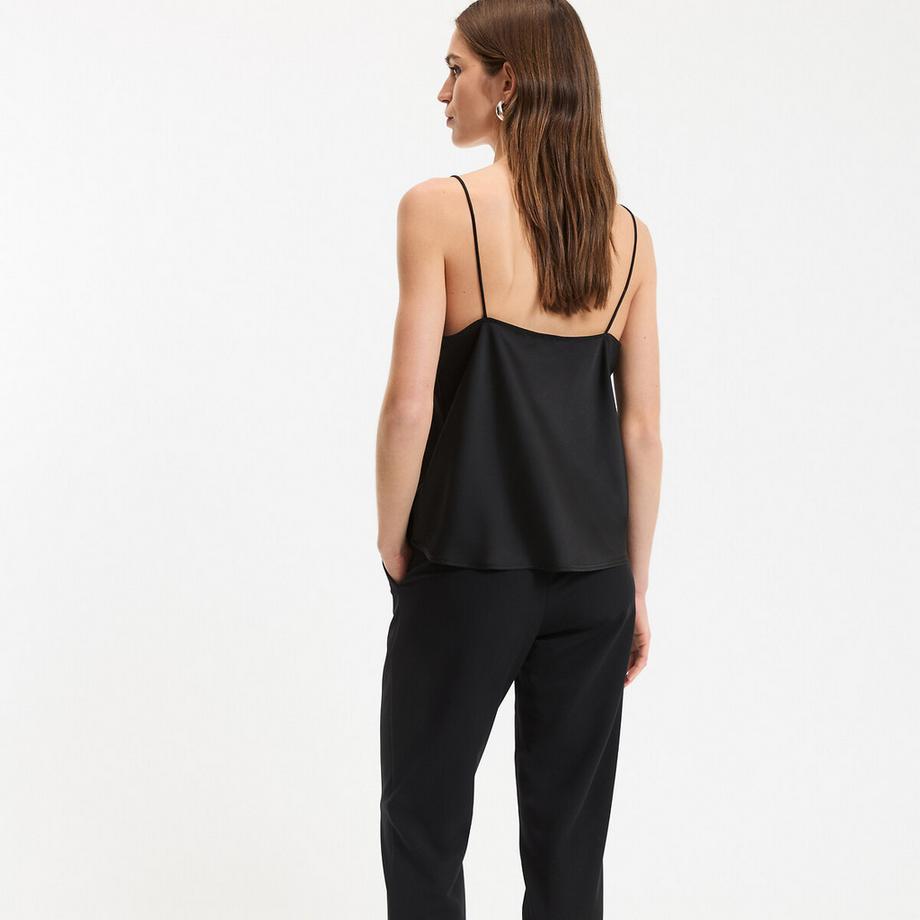 La Redoute Collections V-Ausschnitt-Top aus Satin mit schmalen Trägern  