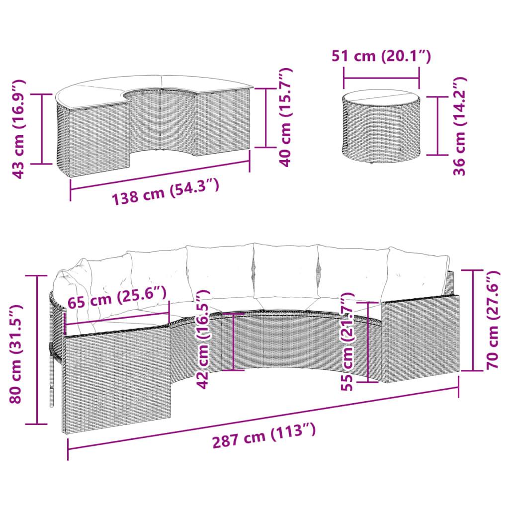 VidaXL Ensemble de canapé de jardin rotin synthétique  