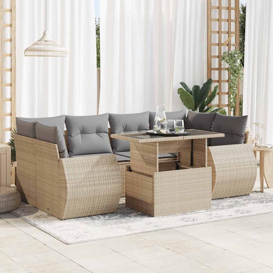 VidaXL Ensemble de canapés de jardin rotin synthétique  