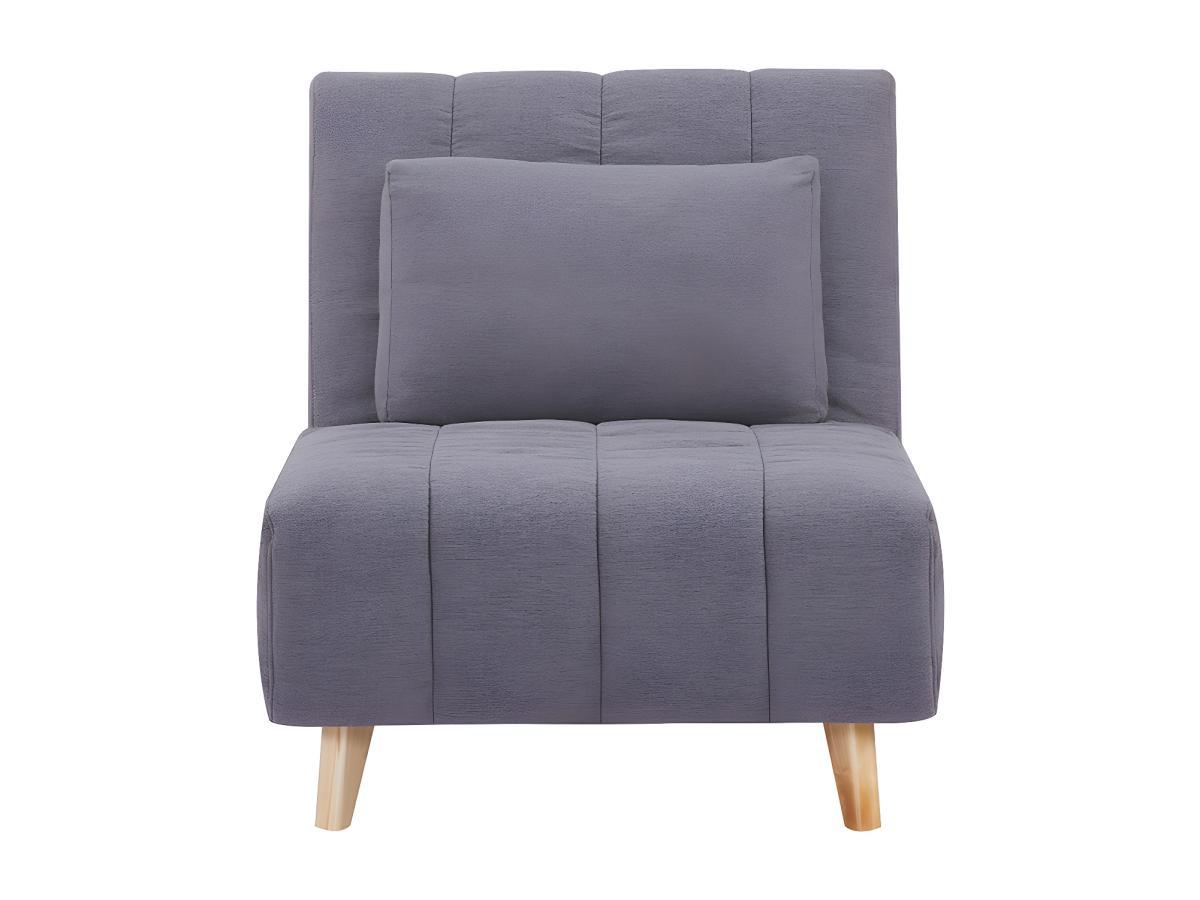 Vente-unique Fauteuil convertible en tissu gris STREVI  