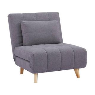 Vente-unique Fauteuil convertible en tissu gris STREVI  