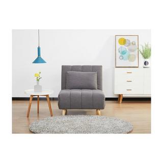 Vente-unique Fauteuil convertible en tissu gris STREVI  