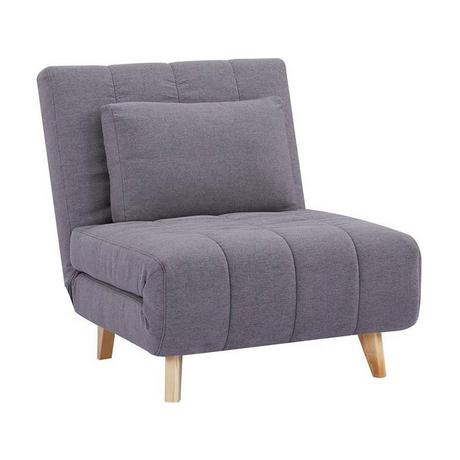 Vente-unique Fauteuil convertible en tissu gris STREVI  