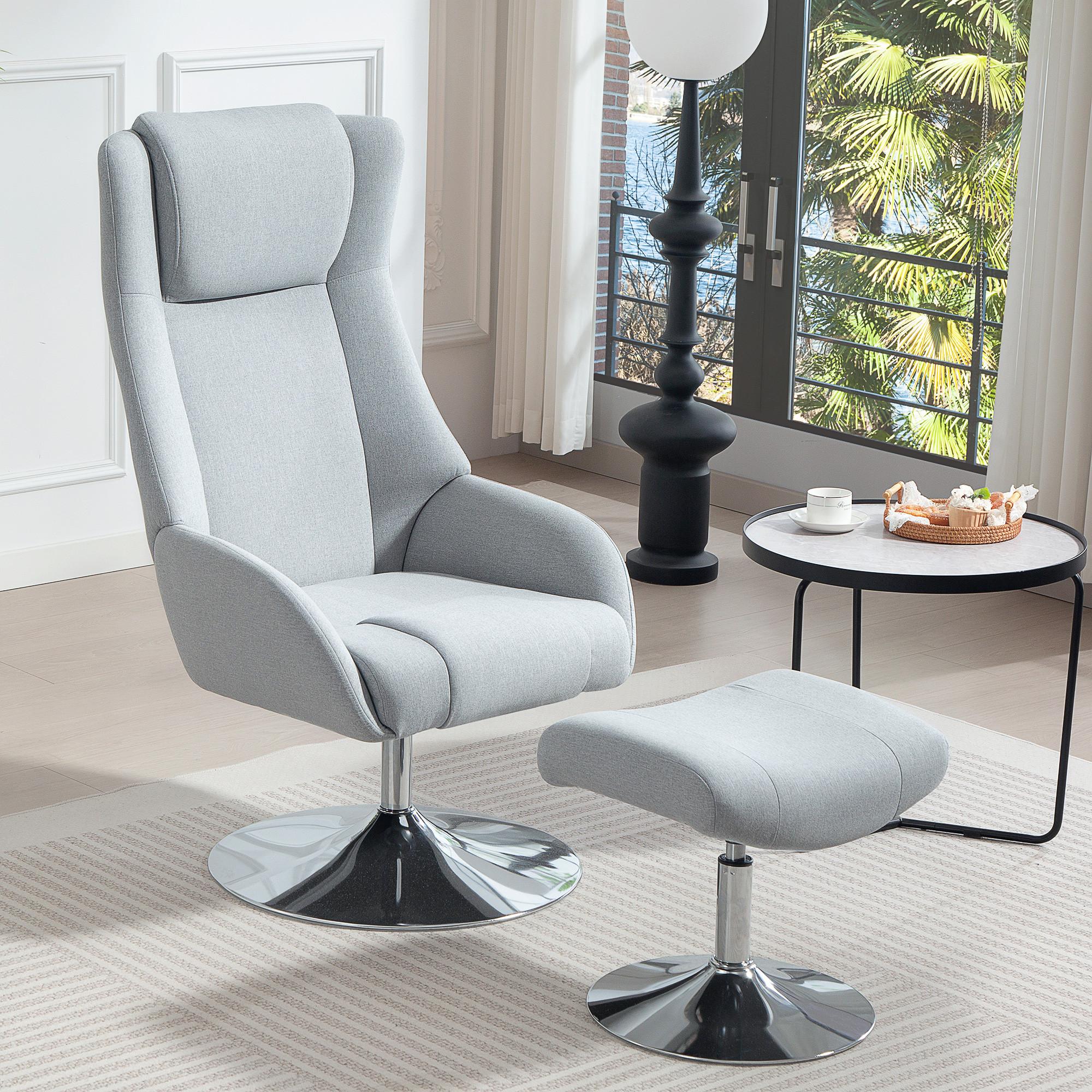 HOMCOM Fauteuil inclinable avec repose-pieds  