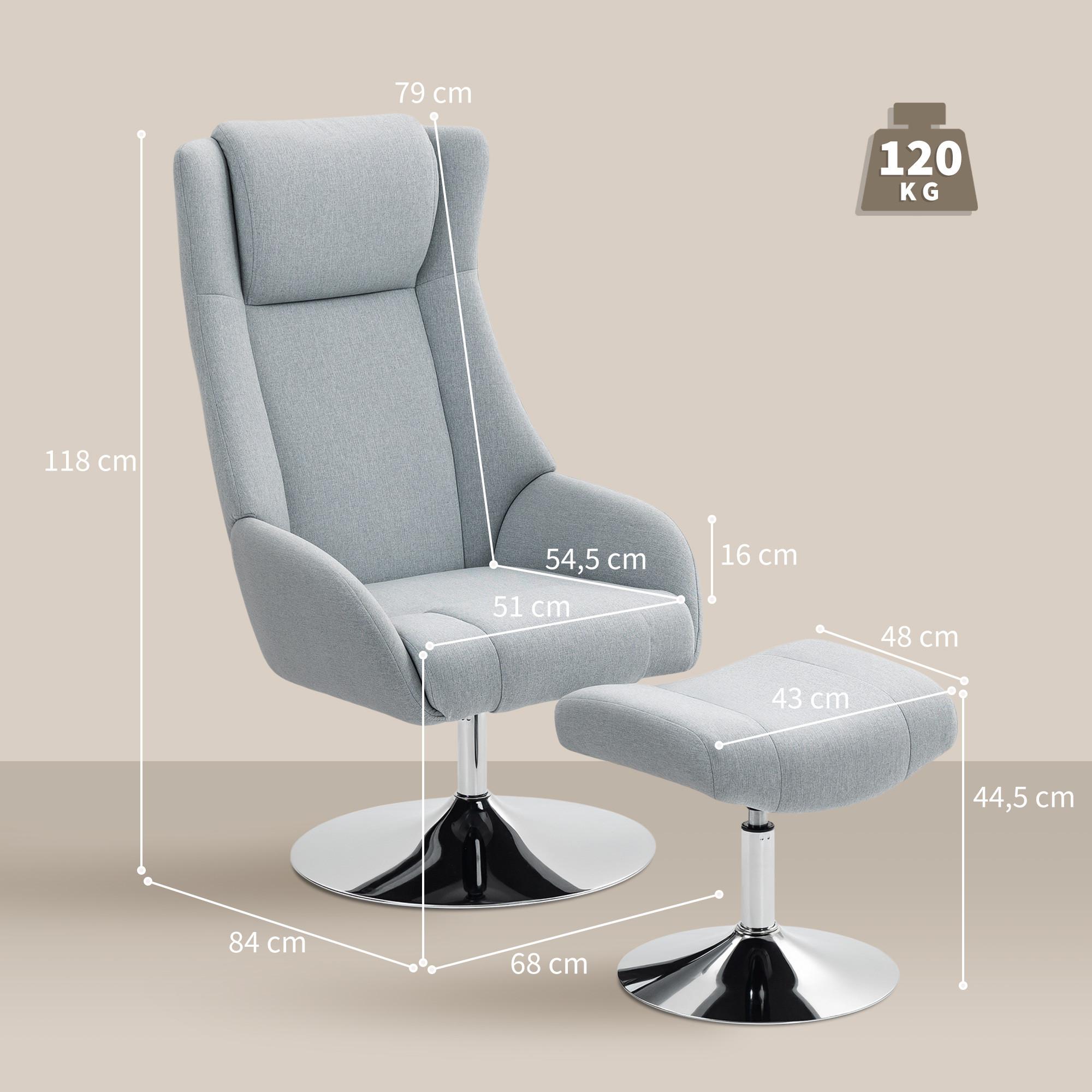 HOMCOM Fauteuil inclinable avec repose-pieds  