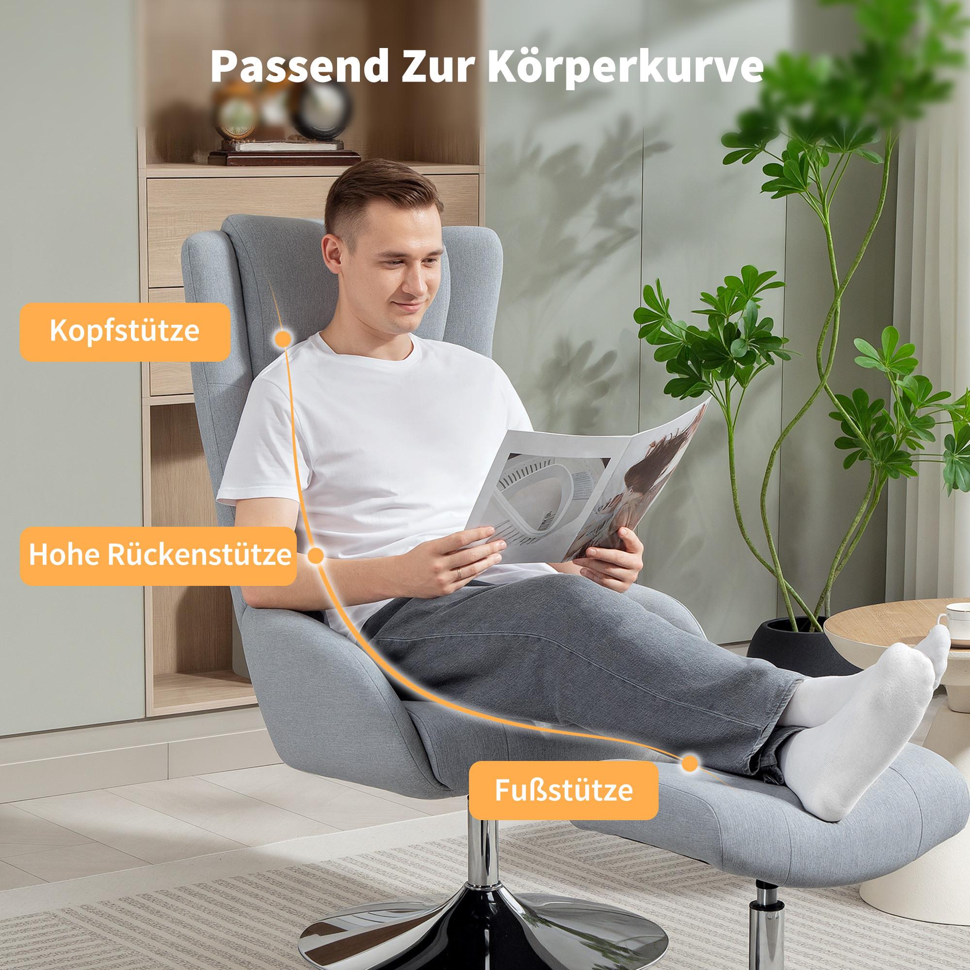 HOMCOM Fauteuil inclinable avec repose-pieds  