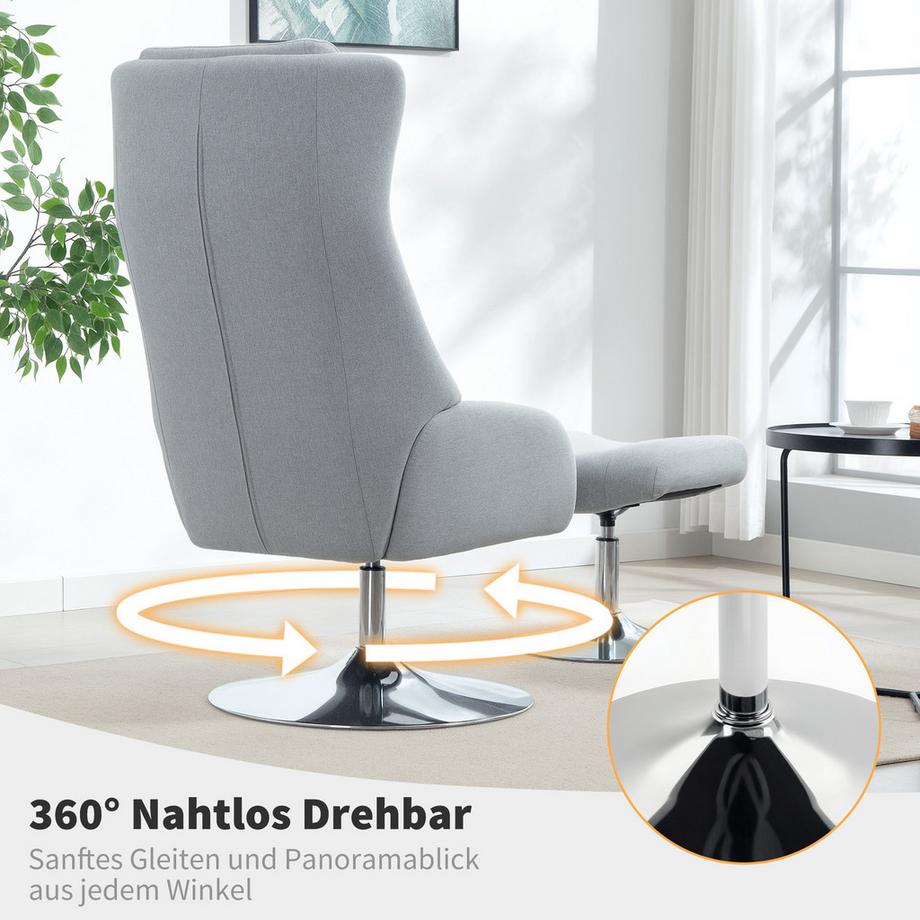 HOMCOM Relaxsessel mit Hocker  