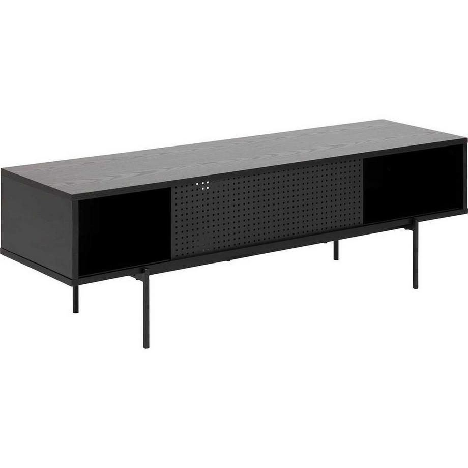 mutoni Table TV Angie mélamine frêne noir 1 porte coulissante 40x40x44 5cm  