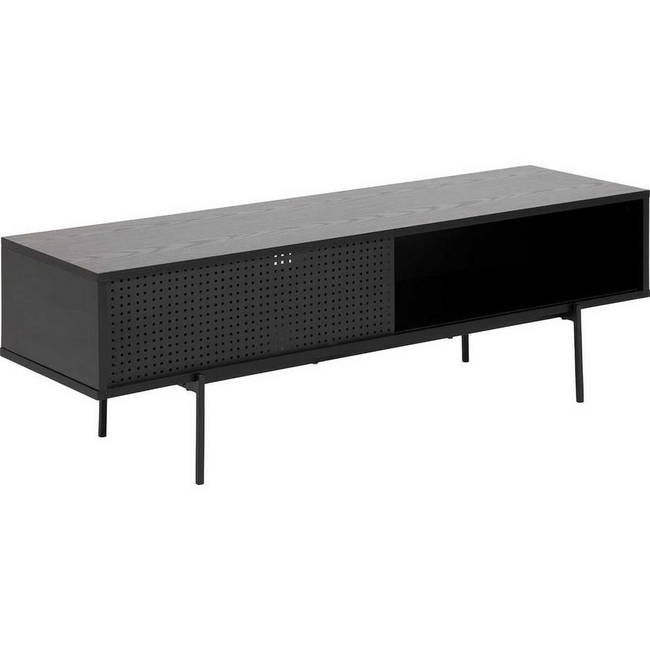 mutoni Table TV Angie mélamine frêne noir 1 porte coulissante 40x40x44 5cm  