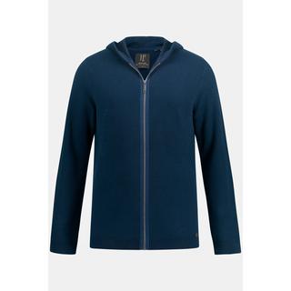 JP1880  Cardigan di maglia lavorata con cappuccio e zip 