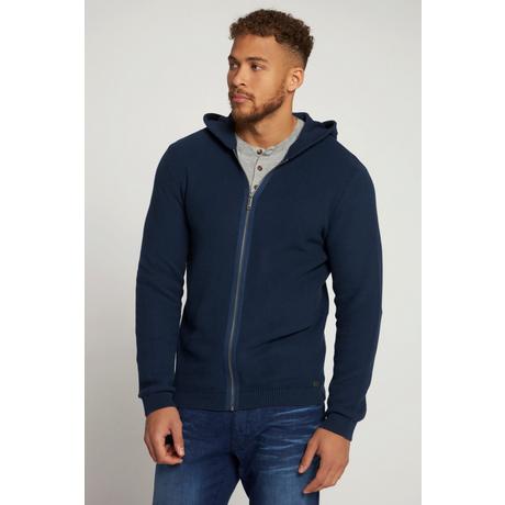 JP1880  Cardigan à capuche avec motif tricotés et zip 