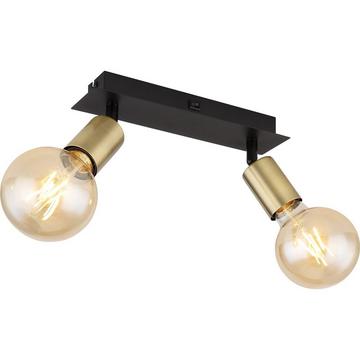 Spot métal noir mat 2xE27