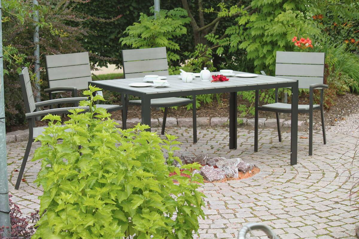 mutoni pleasure Gartentisch Olivia hellgrau 150x90  