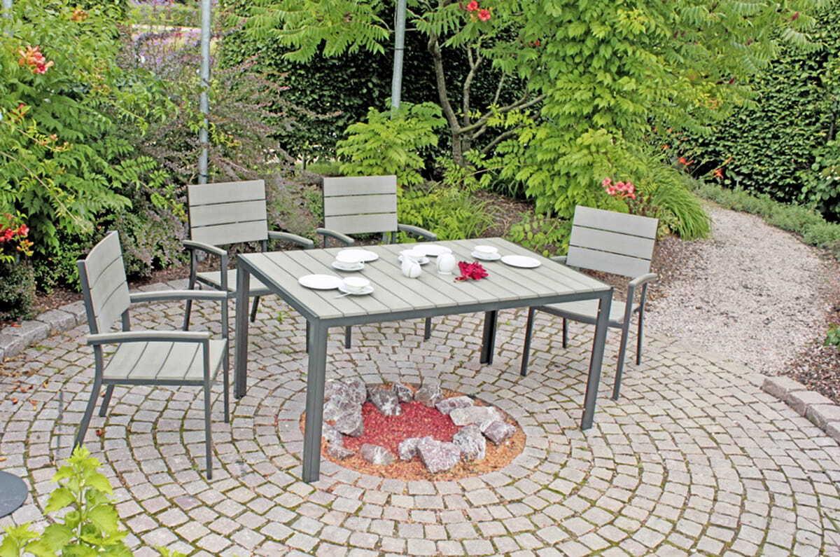 mutoni pleasure Gartentisch Olivia hellgrau 150x90  