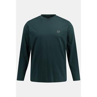 JP1880  T-shirt collection Basic, manches longues et col en V vert pin 