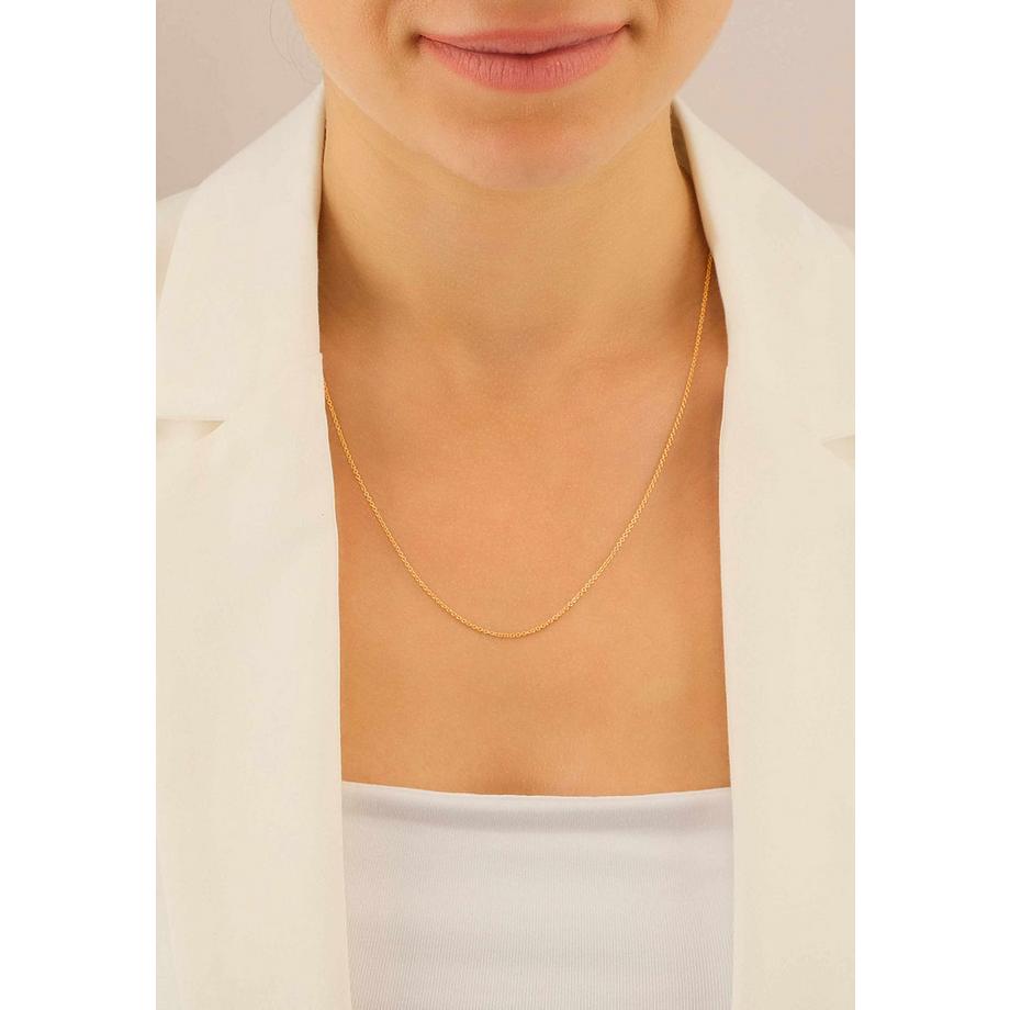 MUAU Schmuck  Collier rond forçat or rose 750, 1.3mm, 40cm 