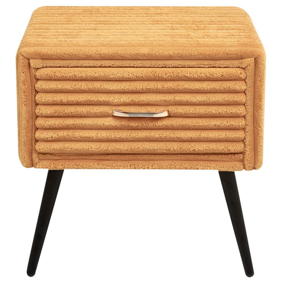 Beliani Nachttisch mit 1 Schublade aus Cord Retro FLAYAT  