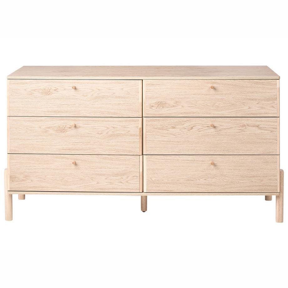 Beliani Commode à 6 tiroirs en Panneau de particules de bois Scandinave COLLINS  
